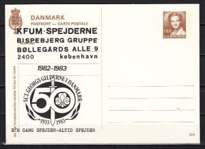 Denmark, 1983 issue of a Postal Card with St. George Scout Cachet. ^