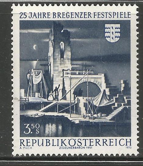 AUSTRIA 877, MNH STAMP,  BREGENZ FESTIVAL, 25TH ANNIVERSARY