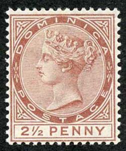 DOMINICA SG15 1883-8 2 1/2d red-brown fresh colour Fine M/Mint