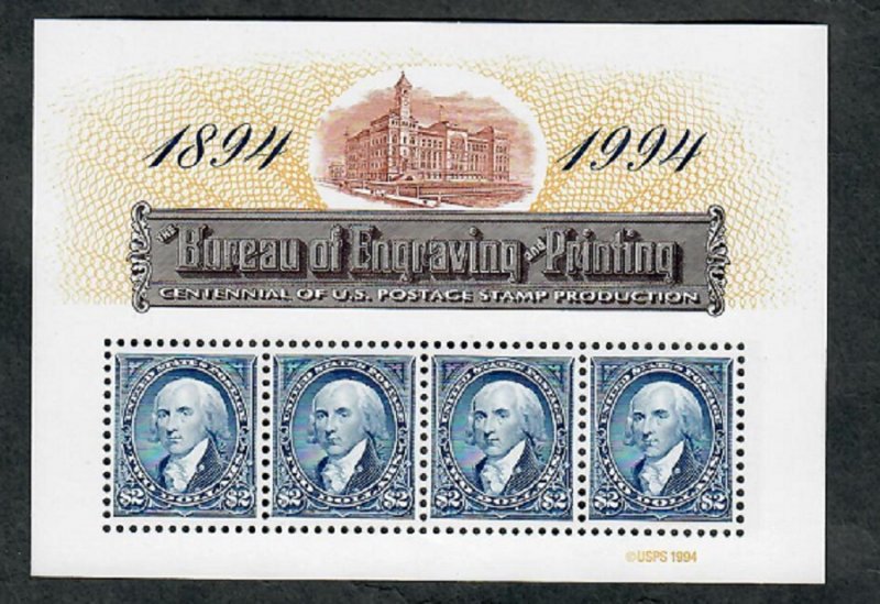 2878 Postage Stamp Centennial MNH Souvenir Sheet