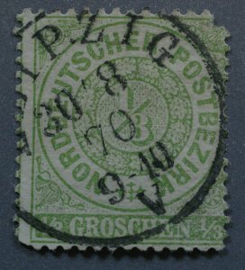 North German Confederation #14 Used FN LEIPZIG Place Cancel Date 30 8 70