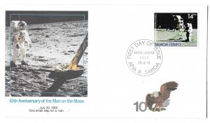 10th Anniversary of Man on the Moon, Samoa 1979 Scott 508 First Day Cover