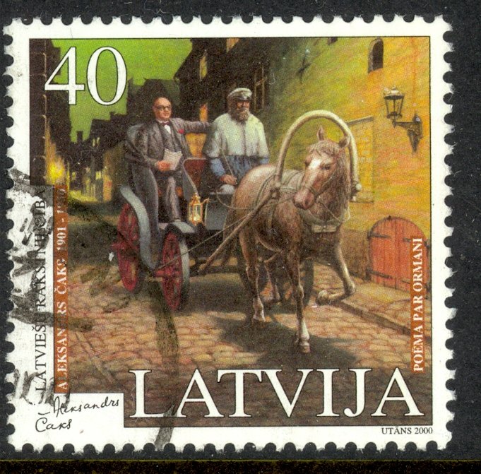 LATVIA 2000 ALEKSANDRS CAKS Poet Issue Sc 503 VFU