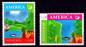 Honduras 1990 Sc#363/364 AMERICA UPAEP Fishes/Ship/Fruits Set (2) MNH