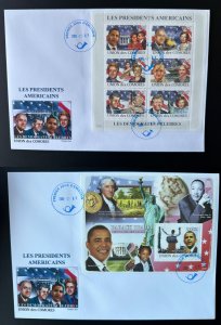 Comores Comoros 2008 FDC USA President Obama Clinton Kennedy Washington UNISSUED