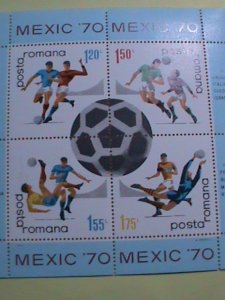 ROMANIA STAMP : 1970 SC#2178   9TH WORLD SOCCER CHAMPIONSHIP- MNH   S/S  SHEET,