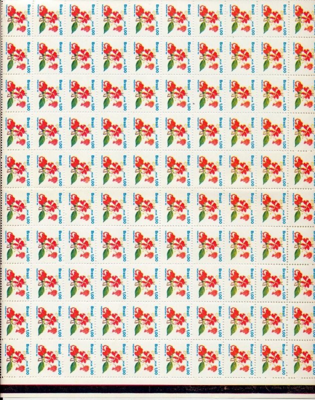 BRAZIL Flowers MNH Blocks (600 Stamps) (Top 534)