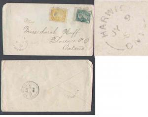 Canada #8066 - 2c+1c Small Queen-Kent Cnty-Harwich,Ont single broken circle [ 21