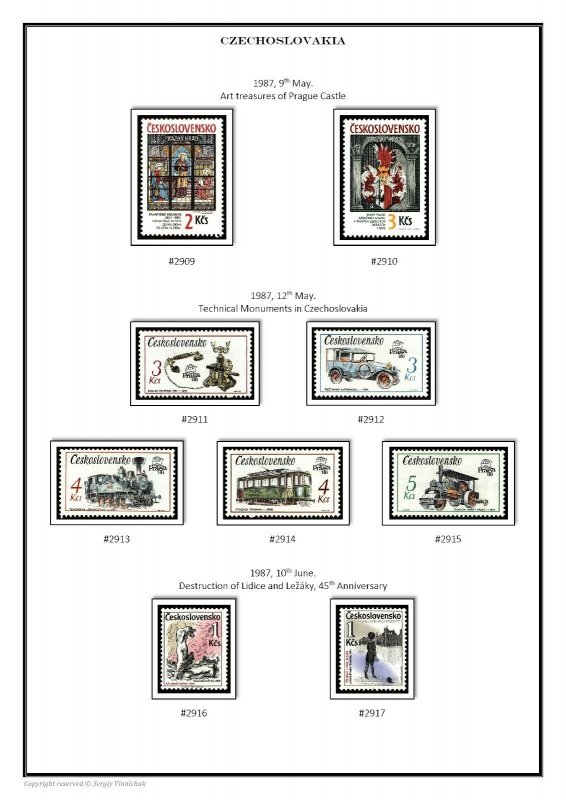 CZECHOSLOVAKIA 1918-1992  PDF(DIGITAL) STAMP ALBUM PAGES