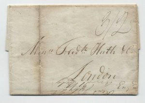 1839 Boston to London stampless Goodhue & Co. forwarder NYC [5247.128]