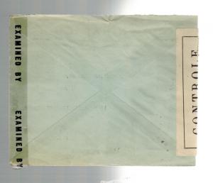 1945 Istanbul Turkey airmail Dual Censored Commercial Cover to USA