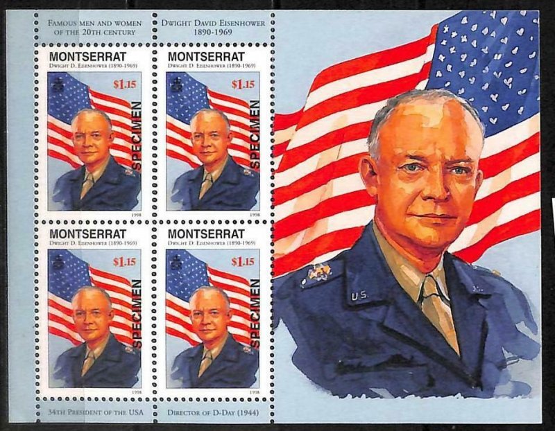 76502  - MONTSERRAT - STAMP -  MILITARY Eisenhower - Overprinted SPECIMEN 1998 