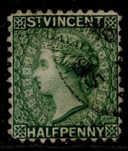 ST. VINCENT QV SG42, ½d green, VERY FINE USED. Cat £42.