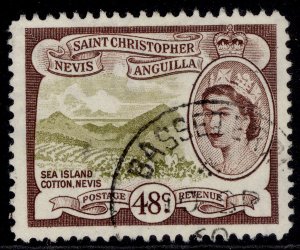 ST CHRISTOPHER, NEVIS & ANGUILLA QEII SG115, 45c olive-bistre & choc, FINE USED.