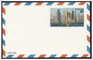 SC#UXC23 33¢ Chicago Skyline Postal Card