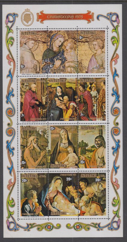 Aitutaki 120d Christmas Souvenir Sheet MNH VF