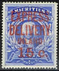 Mauritius 1904 15c on 15c Ultramarine SGE2 Fine & Fresh Lightly Mtd Mint