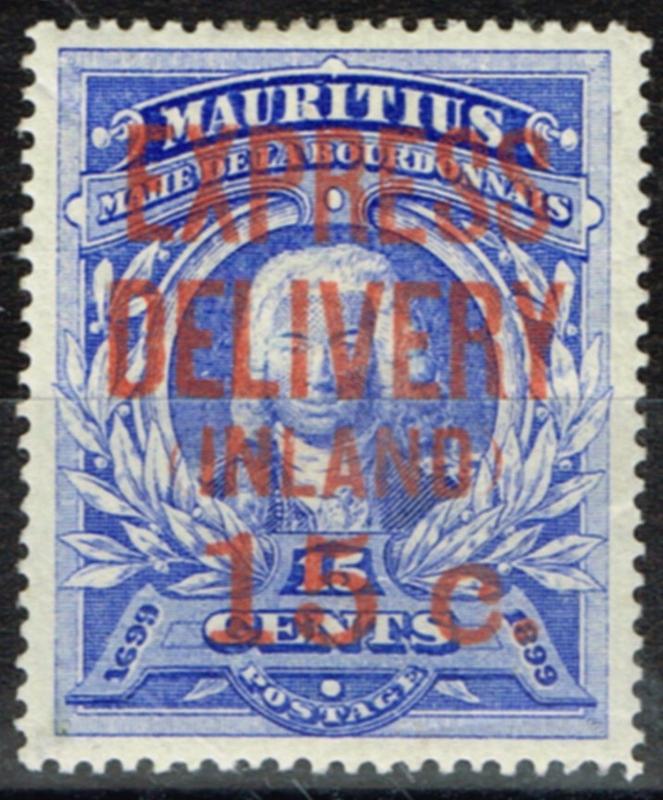 Mauritius 1904 15c on 15c Ultramarine SGE2 Fine & Fresh Lightly Mtd Mint