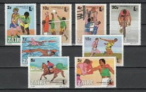 Zaire, Scott cat. 1182-1189. Olymphilex . Sports issue.