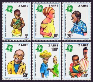 Zaire 1979 Sc#921/926 YEAR OF THE CHILD (ICY) Set (6)  MNH