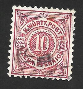 German State Wurttemberg 1875 - U - Scott #60