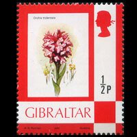 GIBRALTAR 1982 - Scott# 340a Orchid Dated 1982 Set of 1 NH