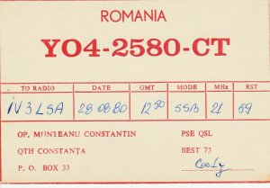 8637 Amateur Radio QSL Card ROMANIA CONSTANTA-