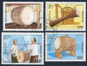 Laos 1188-1191,CTO.Michel 1428-1431. Drums 1994