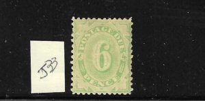 AUSTRALIA SCOTT #J33 1907 POSTAGE DUE 6P -WMK 13- PERF 11.5 - MINT HINGED