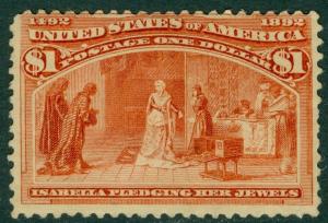 USA : 1893. Scott #241 Mint OG H. Fresh stamp with PSAG Cert. Catalog $1,100.00.