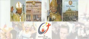 Isle of Man 2005 MNH Scott #1120 Souvenir Sheet 20th World Youth Day - Popes