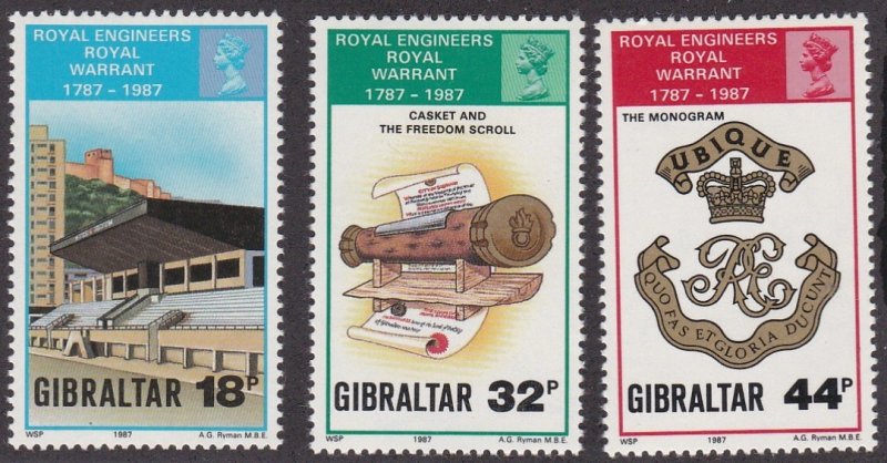 Gibraltar # 505-507, Royal Engineers 200th Anniversary, Mint NH, 1/2 Cat.