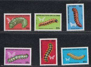 Congo # 251-256, Caterpillars, Mint NH, 1/2 Cat.