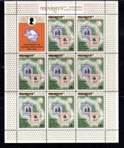 PENRHYN ISLAND #64-65 1974 U.P.U CENTENARY MINT VF NH O.G SHEET 8 + L