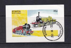 Staffa 1972 35p Trains CTO Minisheet VGC