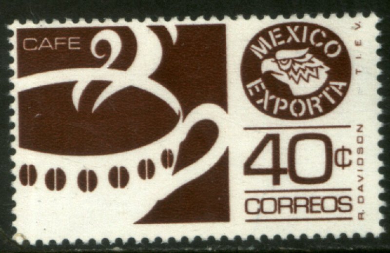 MEXICO EXPORTA 1111a, 40¢. COFFEE PAPER 1, CLARET BROWN. MINT, NH. VF.