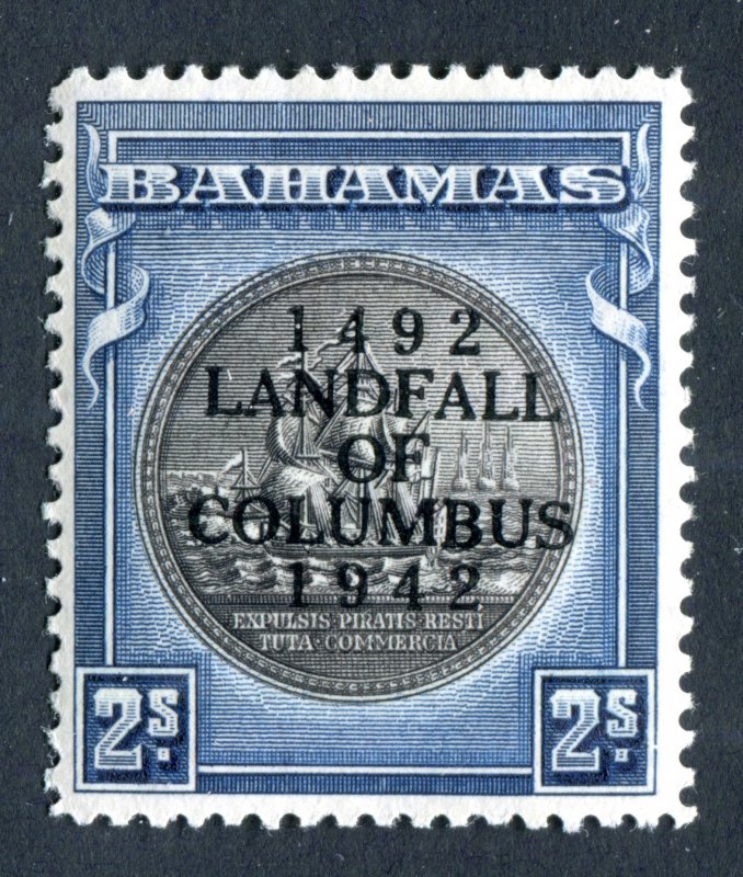 Bahamas 1942. Columbus. 2s brownish black & steel blue. Mint. VLH. SG172b.