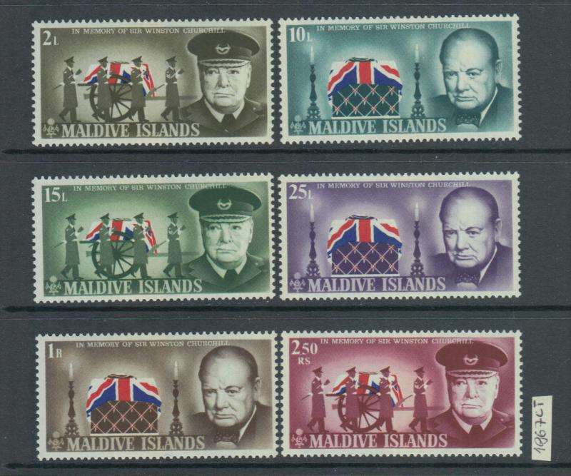 XG-Z810 MALDIVES IND - Churchill, 1967 In Memory, 6 Values MNH Set