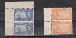 Cayman Islands KGV 1938 2 1/2d/3d Pairs MNH BP7258