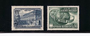 Austria #589 & #608 (AU797) Comp State Theater & UN, MNH, VF