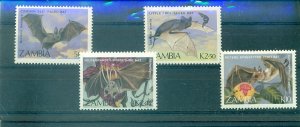 Zambia - Sc# 466-9. 1989 Bats. MNH. $4.55.