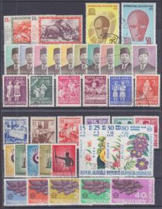 Indonesia Sc 730/E7 used 1967-1969 issues, 8 cplt sets F-VF