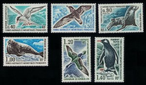 FSAT TAAF Tern Petrel Penguin Birds Antarctic Fauna Seals 6v 1976 MNH