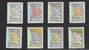 Angola, 386-93, Maps of Angola Singles, LH