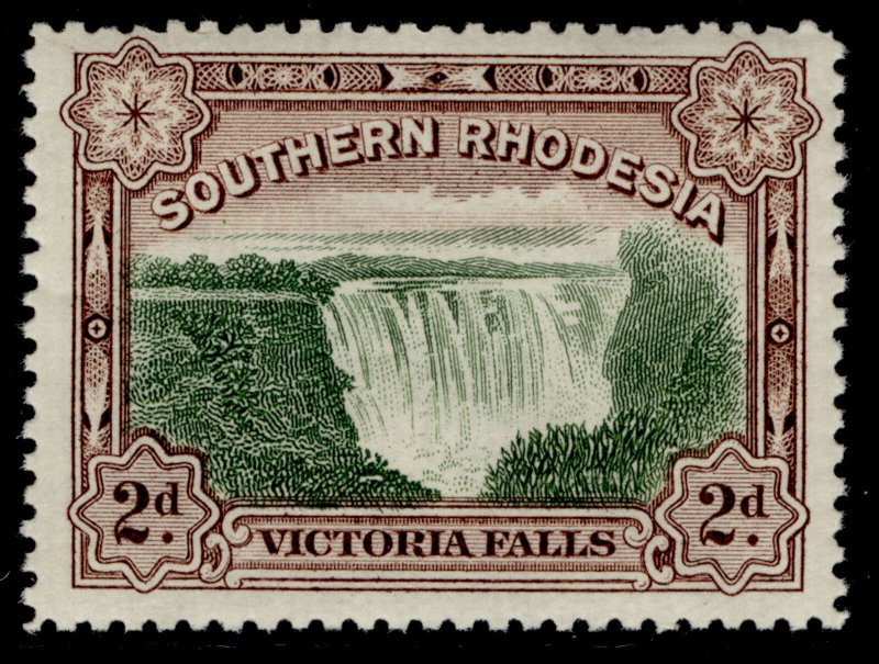 SOUTHERN RHODESIA GV SG29, 2d green & chocolate, LH MINT. Cat £15.