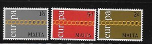Malta 1971 Europa issue Sc 425-427 MNH A1483