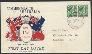 AUSTRALIA 1950 QE 1½d commem FDC...........................38695