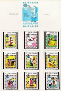 DISNEY CAICOS 22-30 MINT NH CHRISTMAS 1983