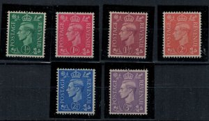 Great Britain 1941 SG485-490 KGVI Definitives - MNH