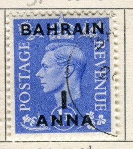 BAHRAIN; 1948-49 early GVI surcharged issue fine used 1a. value